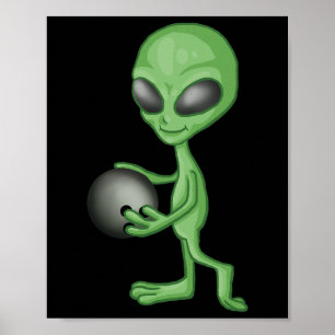 Affiche Alien Bowling Funny Bowler