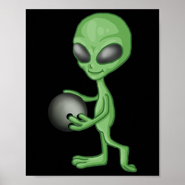 Affiche Alien Bowling Funny Bowler (Devant)