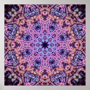 Affiche Alien complexe pourpre Kaleidoscopic Mandala