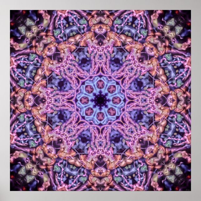 Affiche Alien complexe pourpre Kaleidoscopic Mandala (Devant)