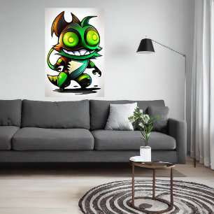Affiche Alien cool de dessin   Art AI