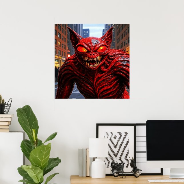 Affiche Alien dans la ville AI Alien  (Bureau à domicile)