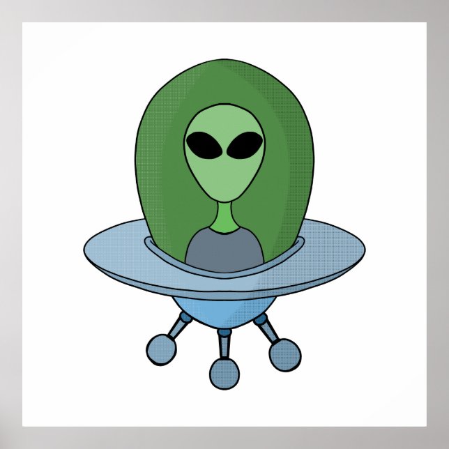 Affiche Alien dans son petit vaisseau spatial (Devant)