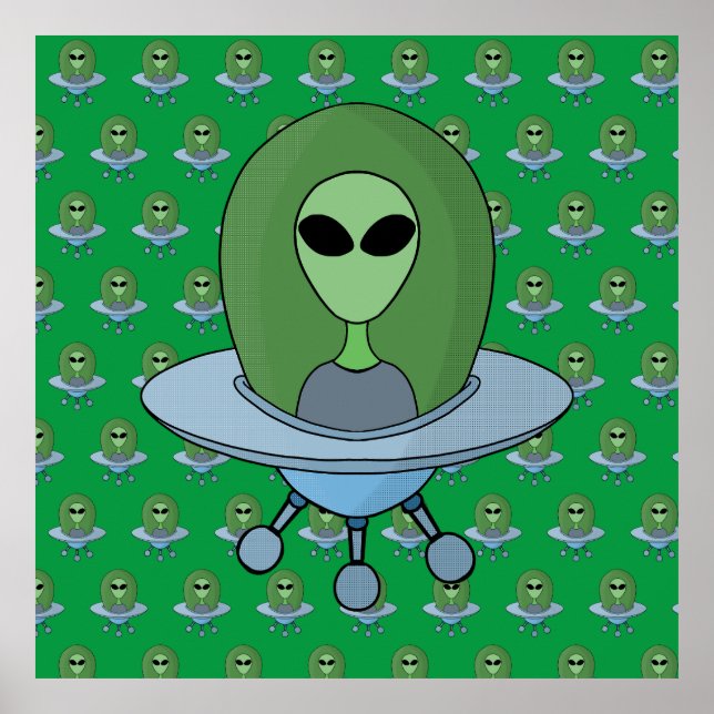 Affiche Alien dans son petit vaisseau spatial (Devant)