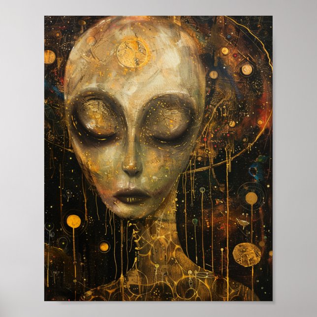 Affiche Alien dans un style Klimt (Devant)