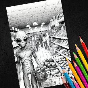 Affiche Alien de coloration adulte 3D