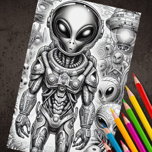 Affiche Alien de coloration adulte 3D
