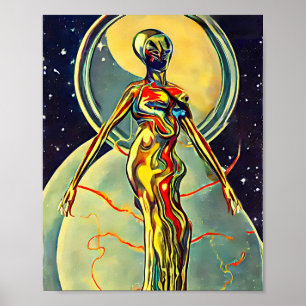 Affiche Alien de métal liquide Art original de la science