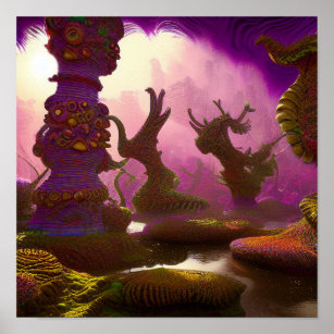 Affiche Alien Dream Forest Lucidité psychédélique