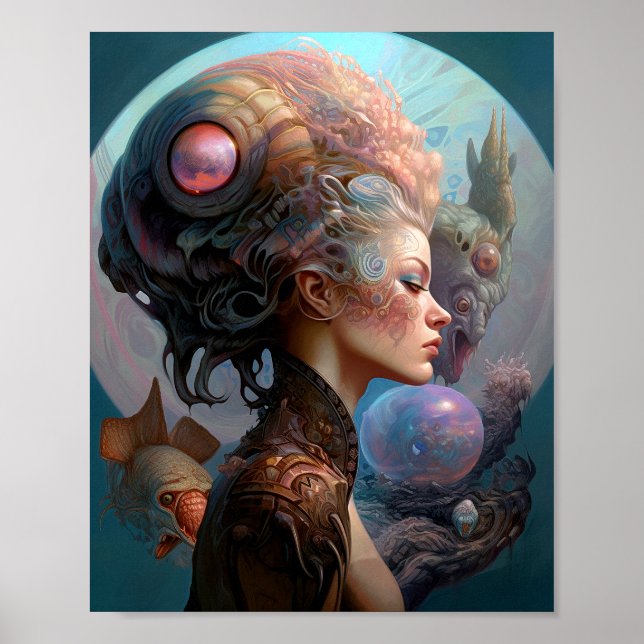 Affiche Alien Femme Surreal Science Fiction Art (Devant)