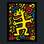 Affiche Alien funky Dragon Jaune - Neon Pop Art Créature<br><div class="desc">Entrez dans un rêve de néon avec ce dragon Alien funky en jaune gras. Une créature cosmique excentrique,  pleine d'énergie et d'attitude,  entourée de formes vibrantes et de couleurs éclatantes. Parfait pour ajouter des vibrations funky,  le charme de la pop art rétro et l'esprit alien ludique à toute chambre.</div>