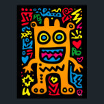 Affiche Alien Funky Orange – Art Pop Néon Créature Excentr<br><div class="desc">Ramenez chez vous l'amusement néon avec cet alien orange funky ! Une créature excentrique avec des formes sauvages et des gribouillis vibrants,  pleine d'esprit d'art pop funky. Parfait pour ajouter une énergie ludique et néon à votre espace.</div>
