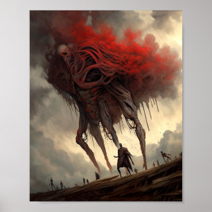 Affiche Alien géant Marche Science Fiction Horreur Art