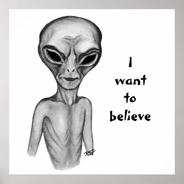 Affiche Alien gris, je veux croire (Devant)