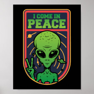 Affiche Alien Je Viens En Paix Costume D'Halloween