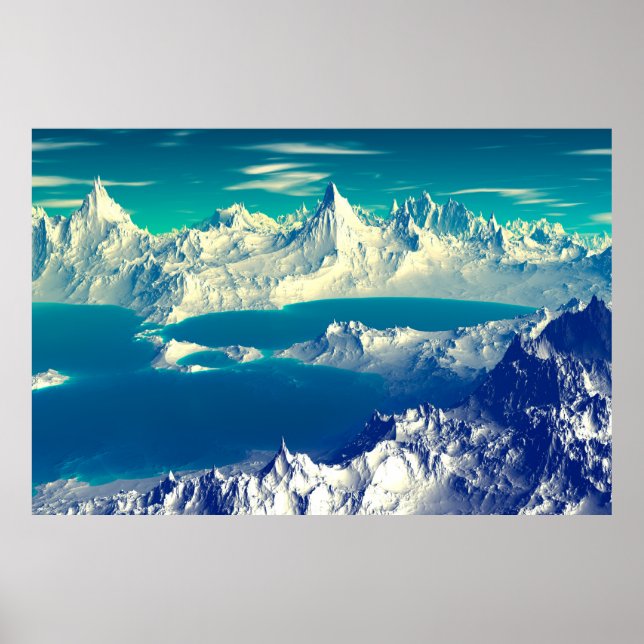 Affiche Alien Planet - 3D ed Computer Artwork. Rochers et  (Devant)