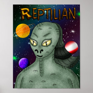 Affiche Alien républicain avec Arrière - plan spatial