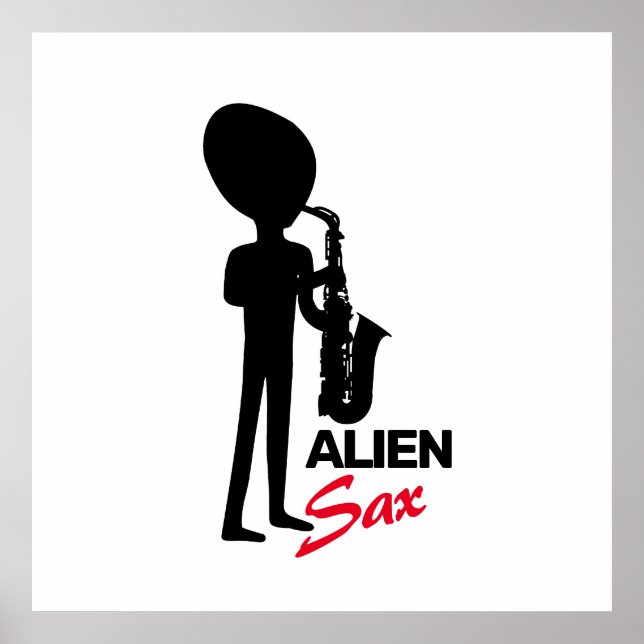 Affiche Alien Sax, musicien extraterrestre (Devant)