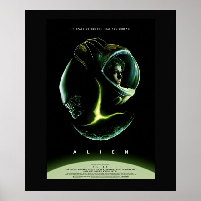 Affiche Alien sci fi film d'horreurFilm Fan Art Cadeau Mem (Devant)