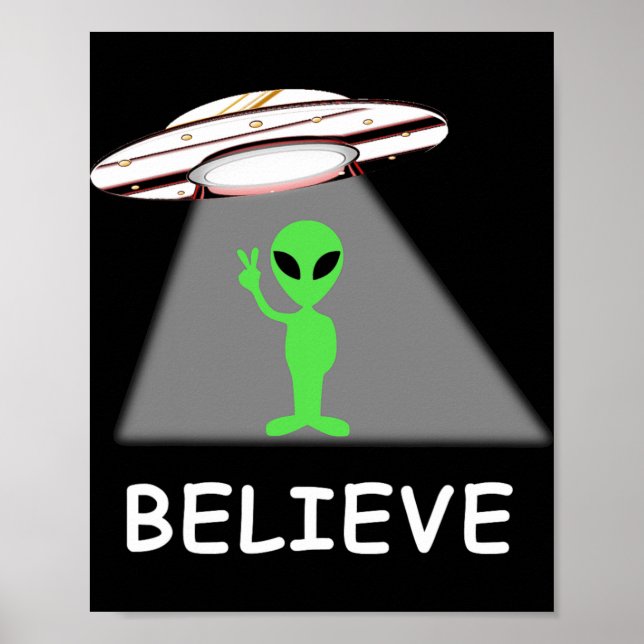 Affiche Alien Shirt - I Believe New Cool Ufo  (Devant)