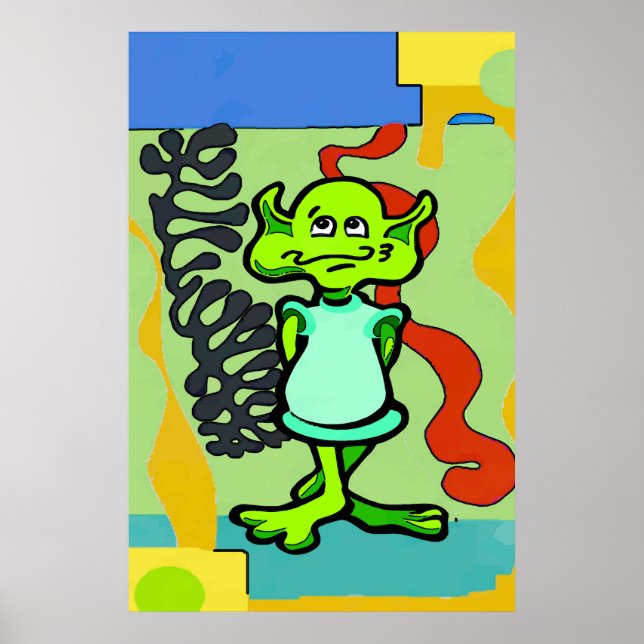 Affiche Alien Space Man Abstrait (Devant)