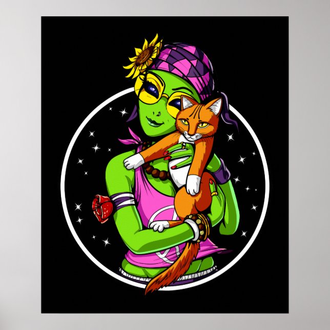 Affiche Alien spatial Chat Cute Kitten (Devant)