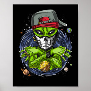 Affiche Alien spatial Gangstа UFO Extraterrestres Rapper