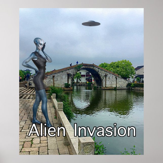 Affiche Alien sur téléphone portable pendant l'invasion al (Devant)