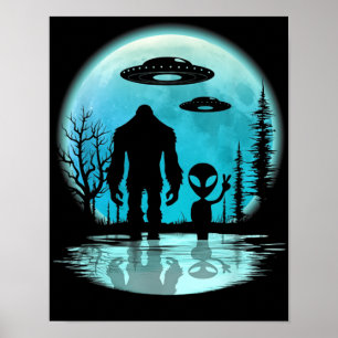 Affiche Alien UFO Bigfoot