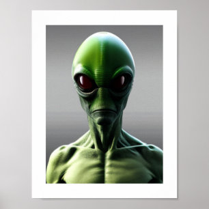 Affiche Alien vert Big Eyes