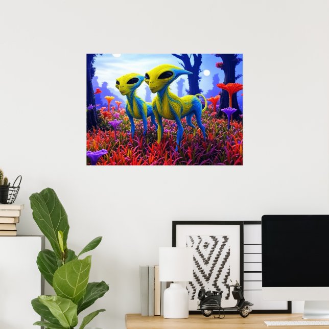 Affiche Aliens IA en itinérance libre  (Bureau à domicile)