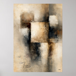 Affiche Alignement Moderne Japonais Abstrait Wabi-Sabi Sil