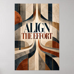 Affiche Aligner l'effort Moderne Motif géométrique Motivat