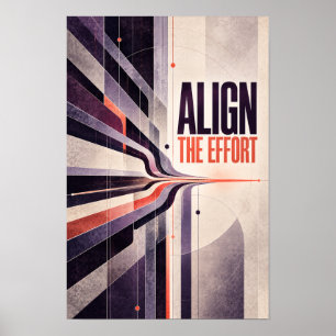 Affiche Aligner l'effort Stratégie exécutive moderne Typog