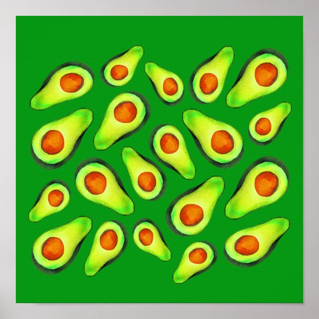 Affiche Alimentation de fruits de santé vert Avocado (Devant)