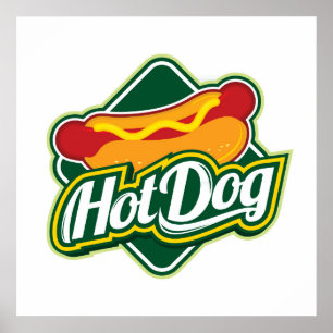 Affiche Alimentation des vendeurs de hot-dog cool