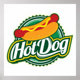 Affiche Alimentation des vendeurs de hot-dog cool