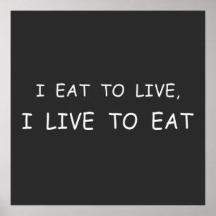 Affiche alimentation faim Je mange pour vivre des déchets 