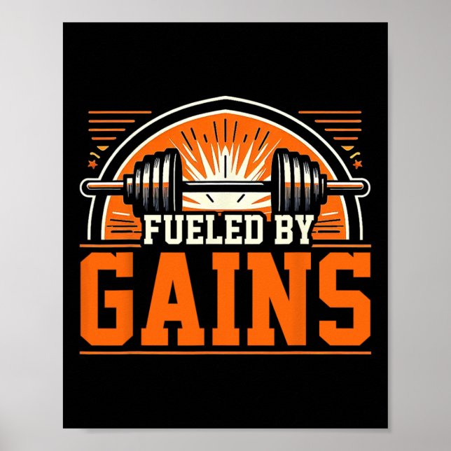 Affiche Alimenté 1 Par Gain Bodybuilding Gym (Devant)