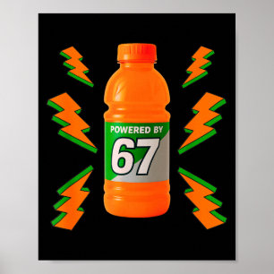 Affiche Alimenté par 67 Aura Énergie Drôle 6 7 Mème Six Se