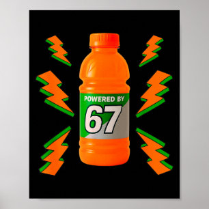 Affiche Alimenté par 67 Aura Energy Drôle 6 7 Mème Six Sep