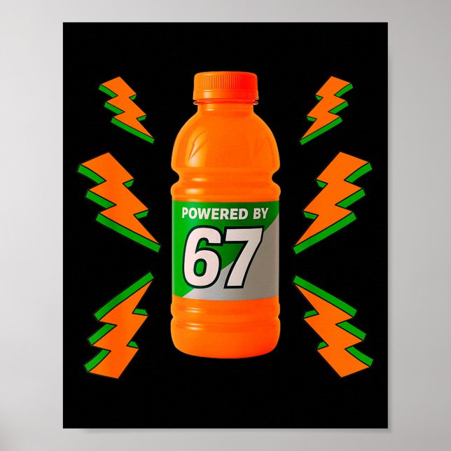 Affiche Alimenté par 67 Aura Energy Drôle 6 7 Mème Six Sep (Devant)