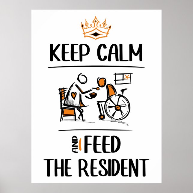 Affiche Alimentez le Résident. Assistant en soins infirmie (Devant)