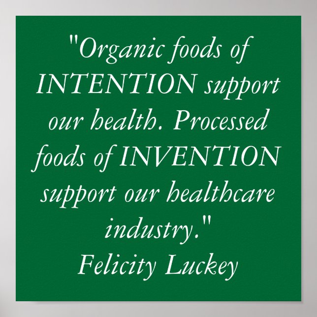 Affiche Aliments biologiques par rapport aux aliments tran (Devant)