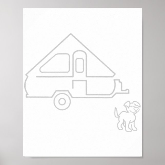 Affiche Aliner Travel Trailer Camper à cadre A avec chien (Devant)