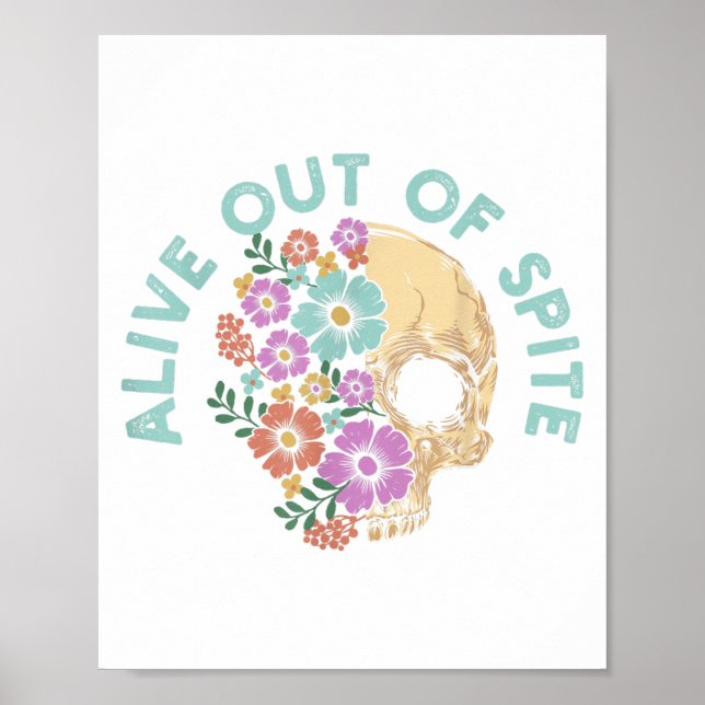 Affiche Alive Out Of Ste Skull Quote  (Devant)