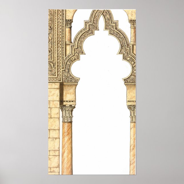 Affiche Aljaferia. Palais islamique. Arches. Saragosse (Devant)