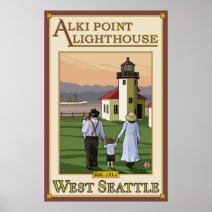 Affiche Alki Point Lighthouse - West Seattle, WA