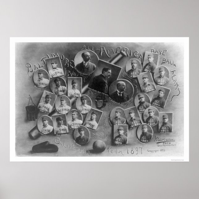 Affiche All America Baseball Tour 1897 (Devant)
