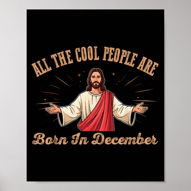 Affiche All Cool People Are Born In December Birthday Chri (Devant)